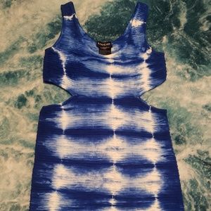 Bebe Tie-Dye Cut Out Mini Dress